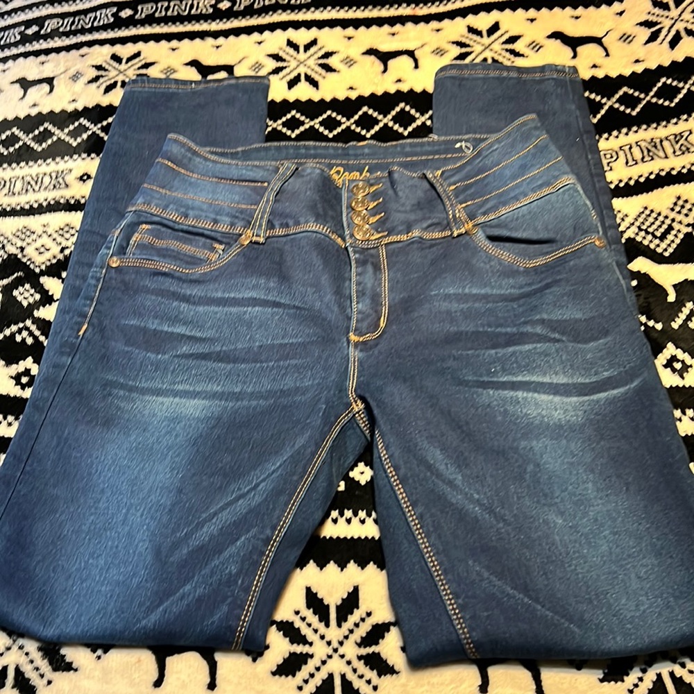 Dark blue skinny jeans. New, without the tags.